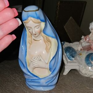 Blue and Cream Ceramic Figurine